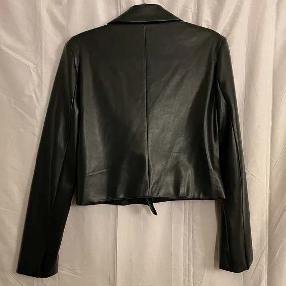 Avec Les Filles faux leather double breasted crop jacket size medium - Picture 6 of 9